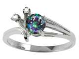 Tommaso Design™ Round 5mm Mystic Rainbow Topaz and Diamond Ring