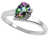 Tommaso Design™ Pear Shape 7x5mm Mystic Rainbow Topaz Ring