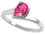Tommaso Design™ Pear Shape 7x5mm Simulated Pink Topaz Ring