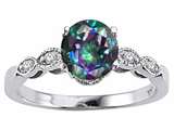 Tommaso Design™ Round 7mm Mystic Rainbow Topaz Solitaire Engagement Ring