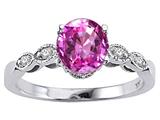 Tommaso Design™ Round 7mm Simulated Pink Topaz Engagement Ring