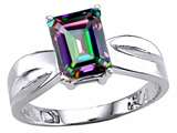 Tommaso Design™ Emerald Cut 8x6 mm Mystic Rainbow Topaz Ring