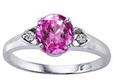 Tommaso Design™ Round 7mm Simulated Pink Topaz And Diamond Engagement Ring