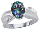 Tommaso Design™ Oval 9x7mm Mystic Rainbow Topaz Ring