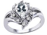 Tommaso Design™ Genuine White Topaz and Diamond Ring