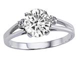 Tommaso Design™ Genuine White Topaz and Diamond Ring