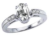 Tommaso Design™ Genuine White Topaz and Diamond Ring
