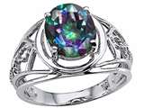 Tommaso Design™ Oval 10x8 mm Mystic Rainbow Topaz Ring