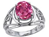 Tommaso Design™ Oval 10x8 mm Simulated Pink Topaz Ring