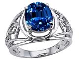 Tommaso Design™ Large Oval 10x8mm Created Sapphire Ring