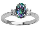 Tommaso Design™ Oval 9x7 mm Mystic Rainbow Topaz Engagement Ring