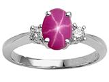 Tommaso Design™ Created 9x7 Oval Star Ruby Engagement Ring