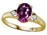 Tommaso Design™ Oval 8x6mm Genuine Rhodolite and Diamond Ring