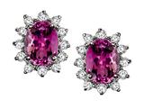Tommaso Design™ Oval 8x6 mm Genuine Rhodolite Earrings