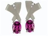 Tommaso Design™ Oval 6x4mm Genuine Rhodolite Earrings