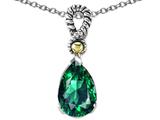 Original Star K™ Pear Shape 11x8mm Simulated Emerald Pendant