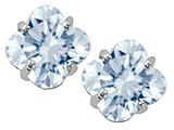Tommaso Design™ Genuine Aquamarine Clover Cut Earrings