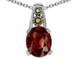 Genuine Oval Garnet Pendant