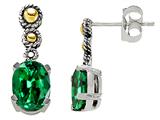 Genuine Simulated Emerald Earrings
