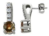 Original Star K™ Genuine Smoky Quartz Earrings