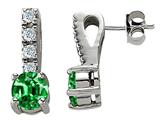 Original Star K™ Simulated Emerald Earrings