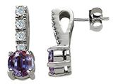 Original Star K™ Simulated Alexandrite Earrings