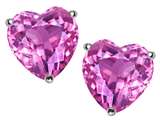 Original Star K™ 7mm Heart Created Pink Sapphire Earring Studs