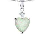 Original Star K™ Heart Shape 8mm Created Opal Pendant