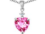 Original Star K™ Heart Shaped Simulated Pink Topaz Pendant