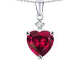 Original Star K™ Heart Shape 8mm Created Ruby Pendant