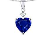 Original Star K™ 8mm Heart Shape Lab Created Sapphire Pendant