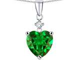 Original Star K™ 8mm Heart Shape Simulated Emerald Pendant