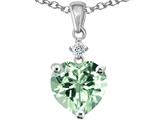 Original Star K™ Heart Shape 8mm Simulated Green Amethyst Pendant