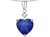 Original Star K™ Heart Shaped Created Star Sapphire Pendant
