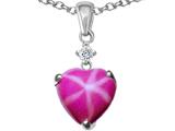 Original Star K™ Heart Shaped Created Star Ruby Pendant
