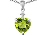Original Star K™ Heart Shaped Genuine Peridot Pendant