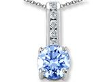Original Star K™ Round 7mm Simulated Aquamarine Pendant