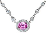 Original Star K™ Oval 10x8mm Created Pink Sapphire Necklace
