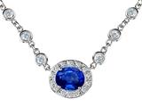 Original Star K™ Oval 10x8mm Created Sapphire Necklace