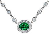 Original Star K™ Oval 10x8mm Simulated Emerald Necklace