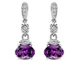 Original Star K™ Genuine Amethyst 1.50 Inch Hanging Drop Earrings