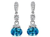 Original Star K™ Genuine Blue Topaz 1.50 Inch Hanging Drop Earrings