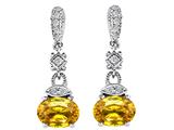Original Star K™ Genuine Citrine 1.50 Inch Hanging Drop Earrings