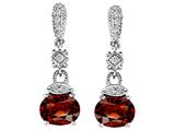 Original Star K™ Genuine Garnet 1.50 Inch Hanging Drop Earrings