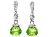 Original Star K™ Genuine Peridot 1.50 Inch Hanging Drop Earrings