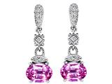 Original Star K™ Simulated Pink Topaz 1.50 Inch Hanging Drop Earrings
