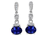 Original Star K™ Lab Created Sapphire 1.50 Inch Hanging Drop Earrings
