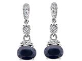 Original Star K™ Genuine Black Sapphire 1.50 Inch Hanging Drop Earrings