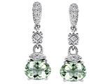 Original Star K™ Genuine Green Amethyst 1.50 Inch Hanging Drop Earrings
