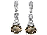 Original Star K™ Genuine Smoky Quartz 1.50 Inch Hanging Drop Earrings